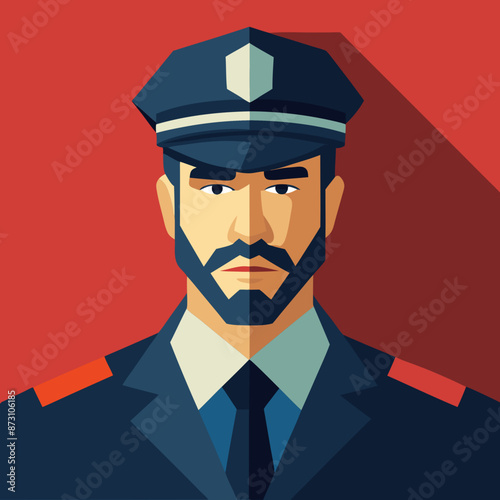 vector illustration of policeman