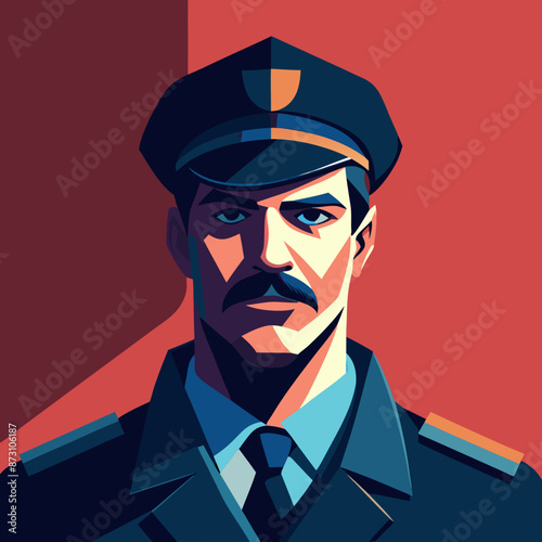 vector illustration of policeman