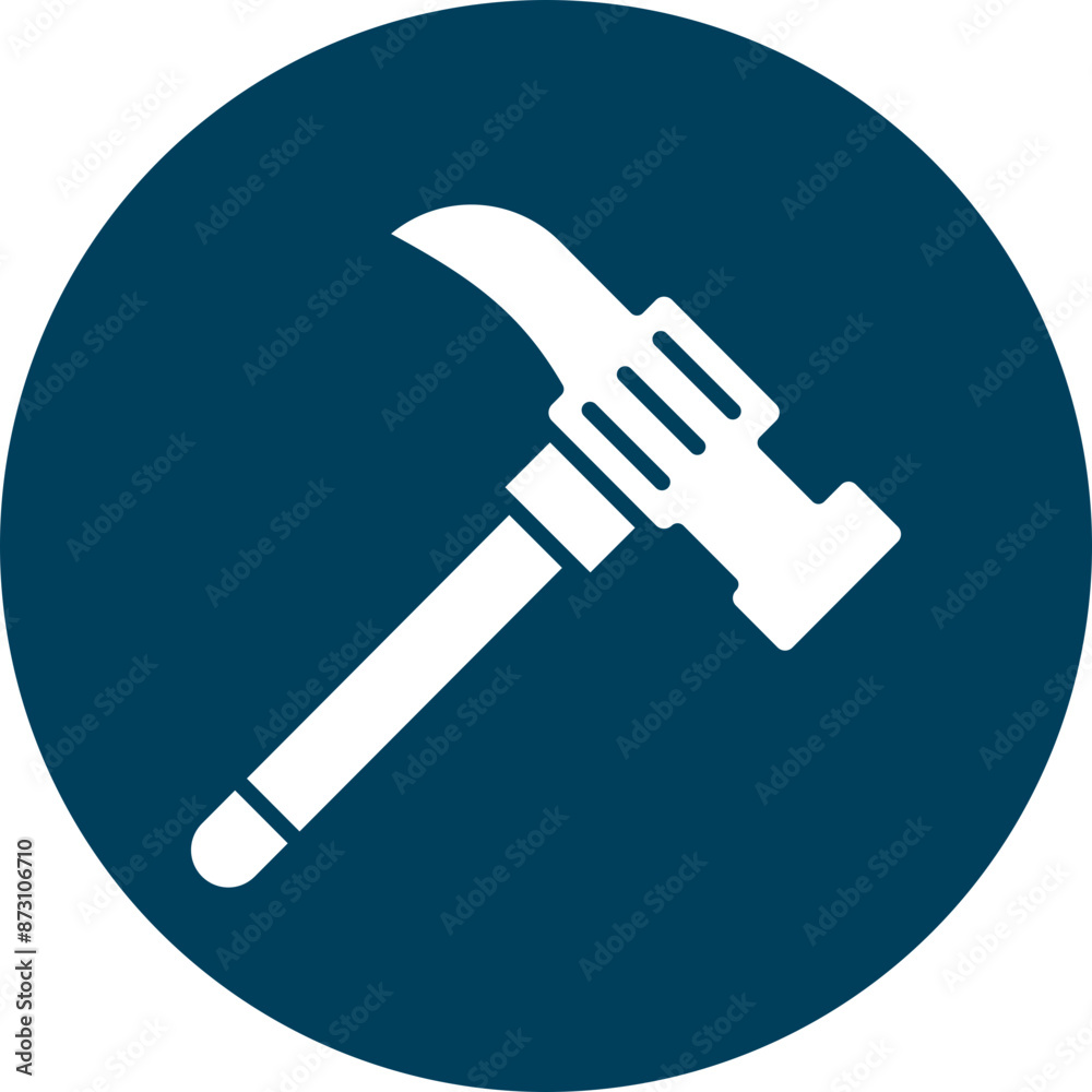 Hammer Glyph Circle Icon Hammer Glyph Circle Icon