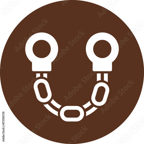 Handcuffs Glyph Circle Icon