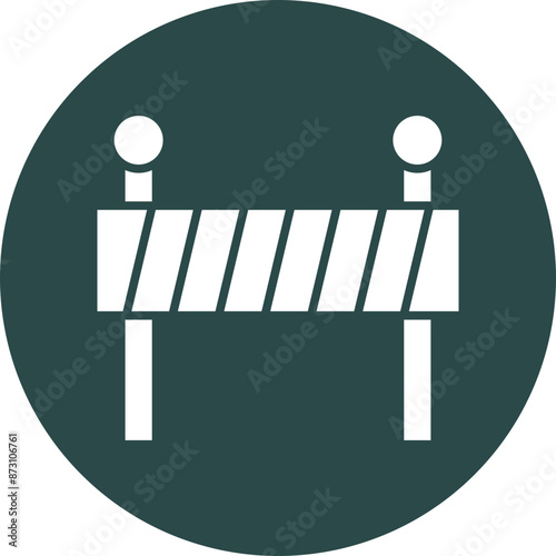 Barricade Glyph Circle Icon