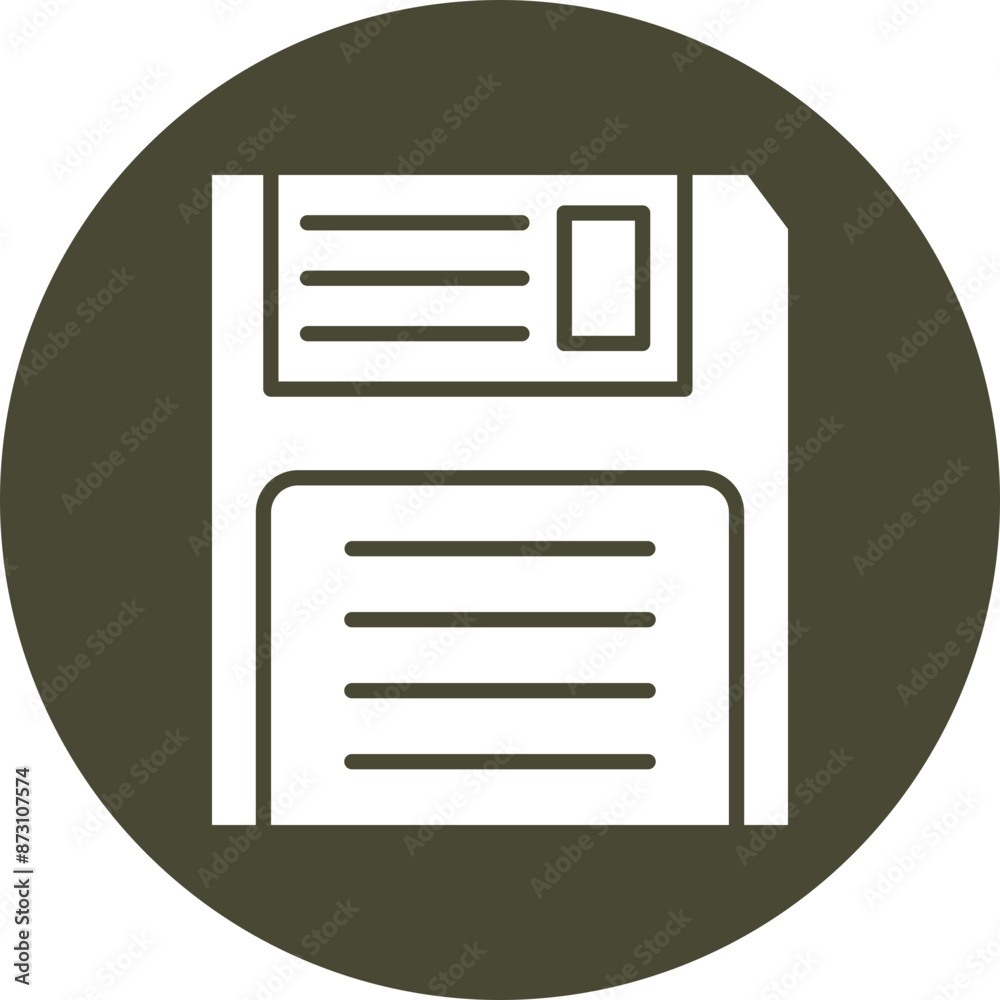 Floppy Disk Glyph Circle Icon Floppy Disk Glyph Circle Icon