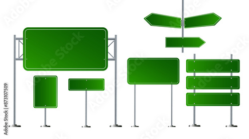 Set of road signs isolated on transparent background. Vector illustration