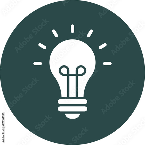 Bulb Glyph Circle Icon