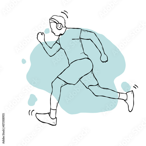 lineart  man exercising running