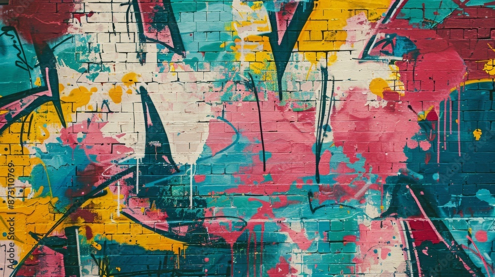 Fototapeta premium abstract graffiti background , graffiti art background , urban street art background