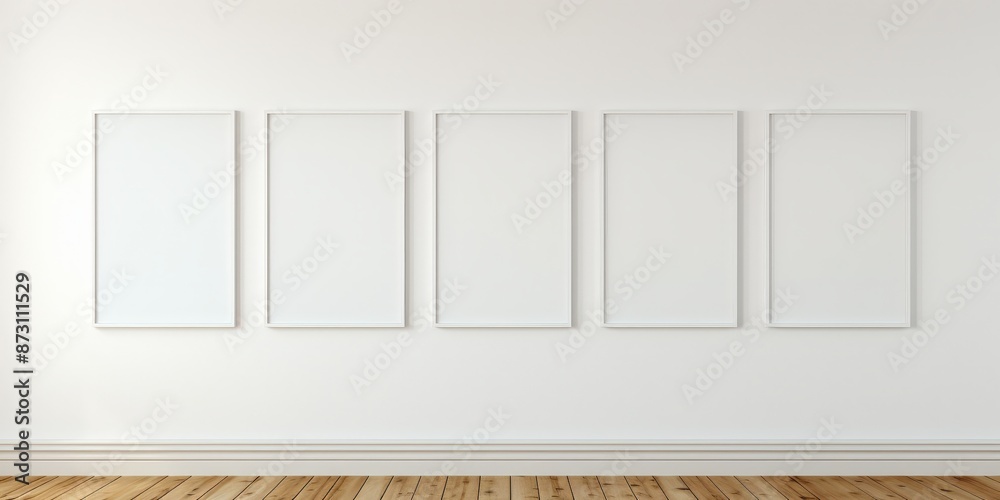 Fototapeta premium Empty Frames on White Wall