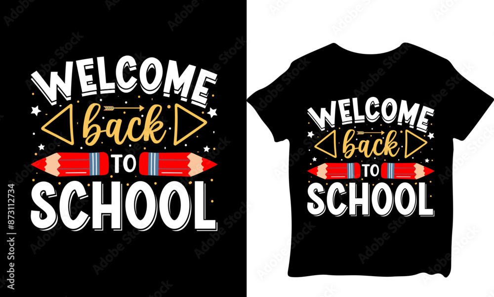 Obraz premium Back to school T-shirt design, vector tshirt design, new vector Back to school tshirt design, t shirt designs, school day, books, unique design, illustrations t shirt design, creative designer