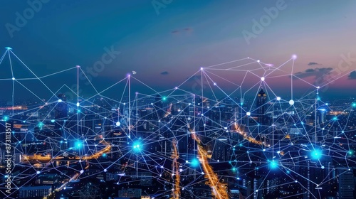 Smart City and network connection concept