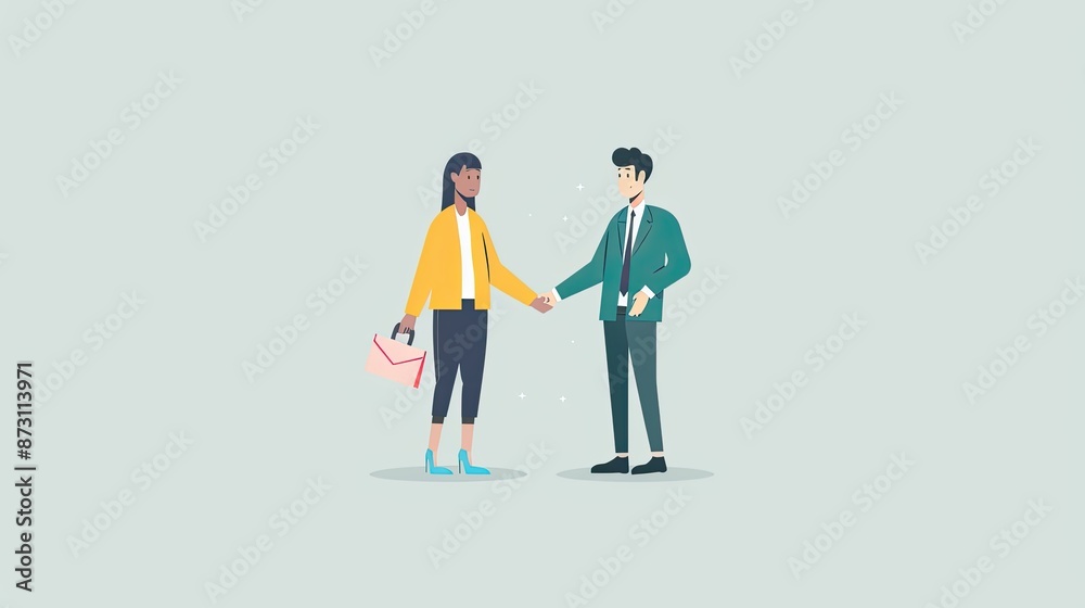 Customer Relationship flat design side view service theme cartoon drawing colored pastel Customer Relationship flat design side view service theme cartoon drawing colored pastel