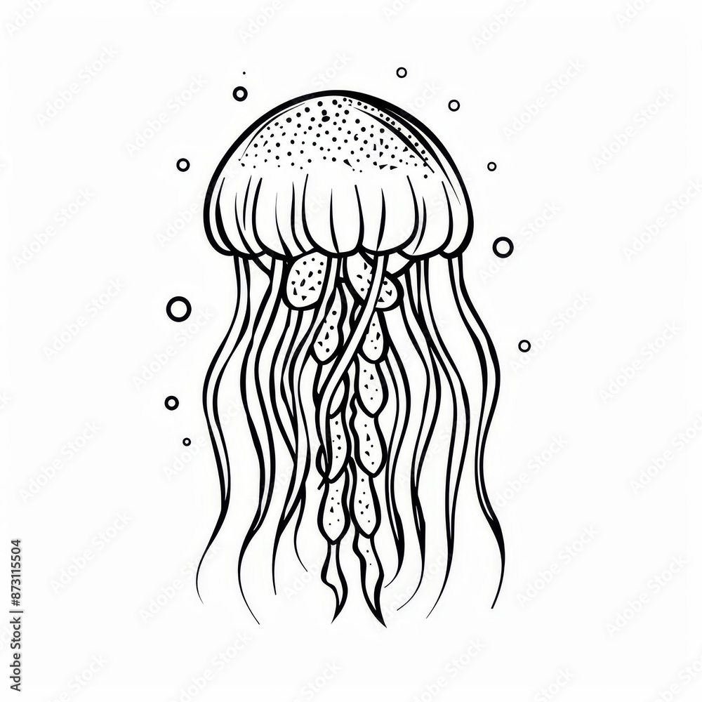 Monochrome sea creature sketch icon isolated medusa hand drawn jellyfish. Underwater animal, deep ocean waters sea life character. Monochrome sea creature sketch icon isolated medusa hand drawn jellyfish. Underwater animal, deep ocean waters sea life character.