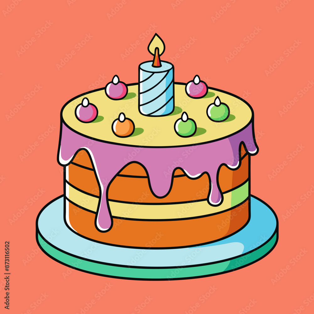 Birthday cake vector illustration 