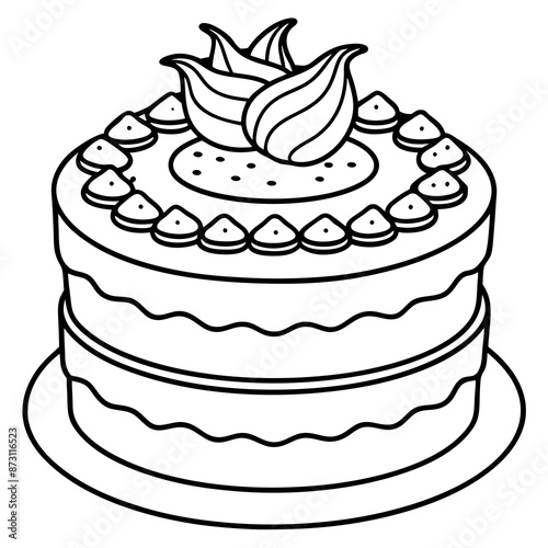 Obraz na płótnie Birthday cake vector illustration w salonie