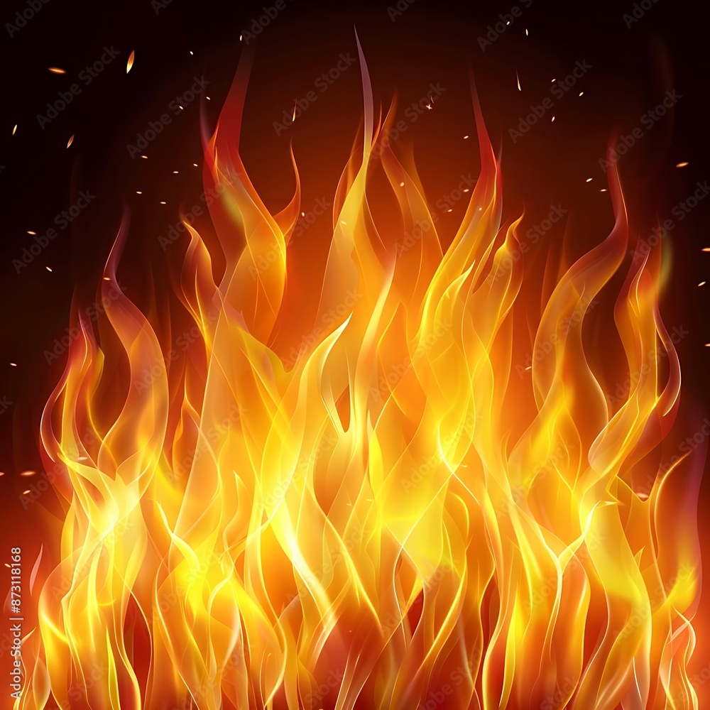 Abstract Fire Background - Fiery Flames Illustration Abstract Fire Background - Fiery Flames Illustration