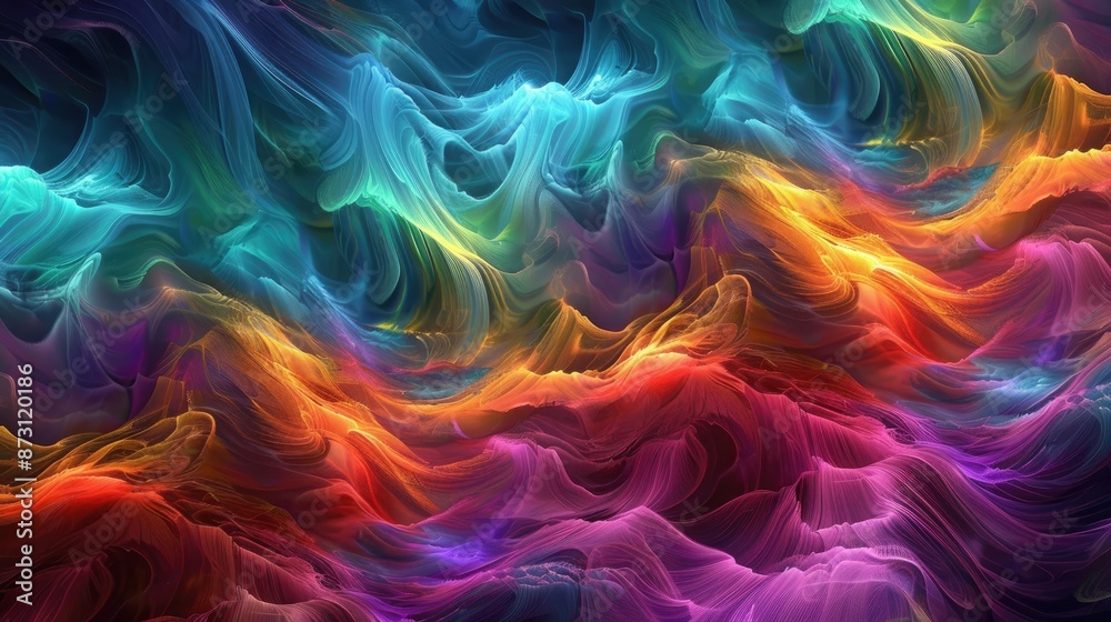 A dynamic abstract background with wave-like textures in vibrant hues. A dynamic abstract background with wave-like textures in vibrant hues.