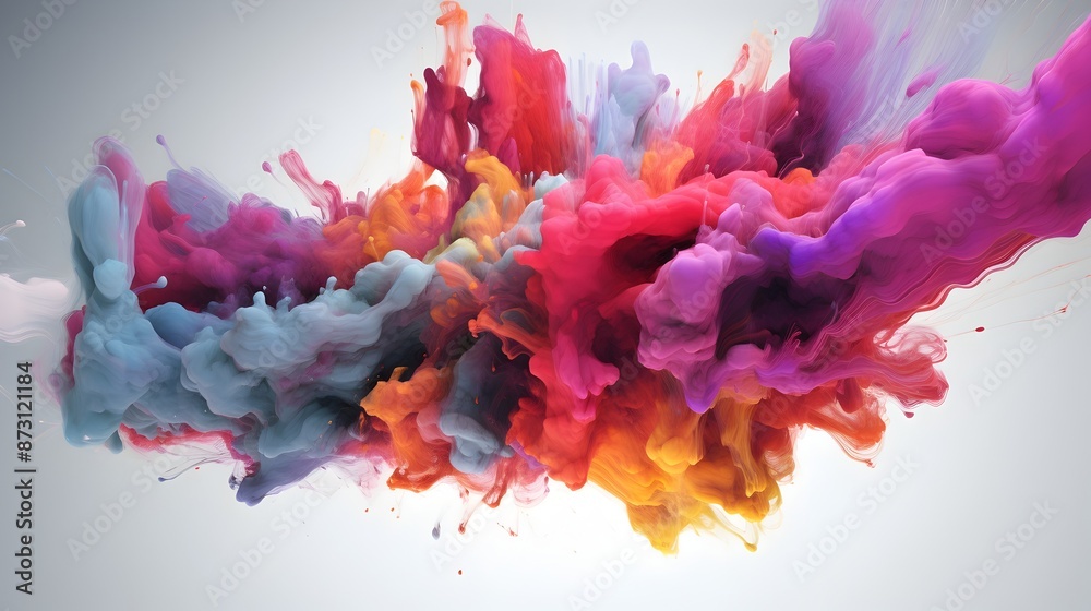 Naklejka premium Vibrant Multicolor Explosion of Digital Art Creativity