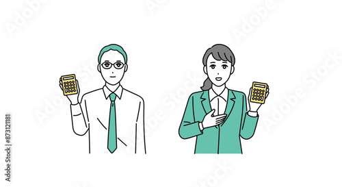 事務職のビジネスパーソンのイラスト