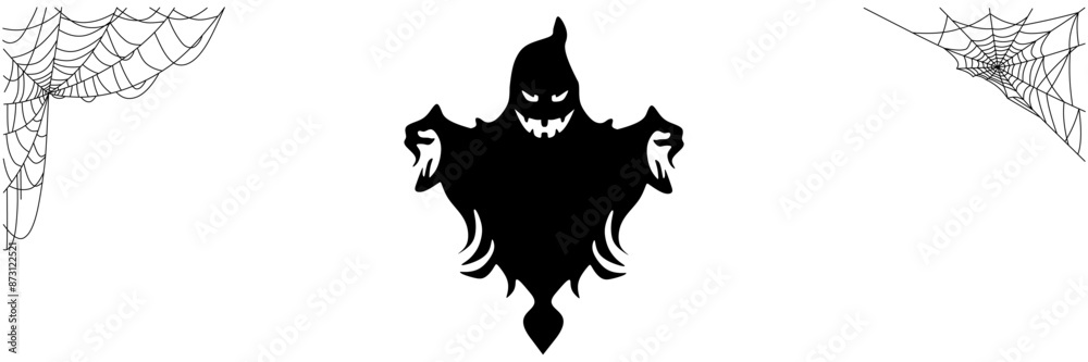 ghost silhouette illustration background for a halloween day