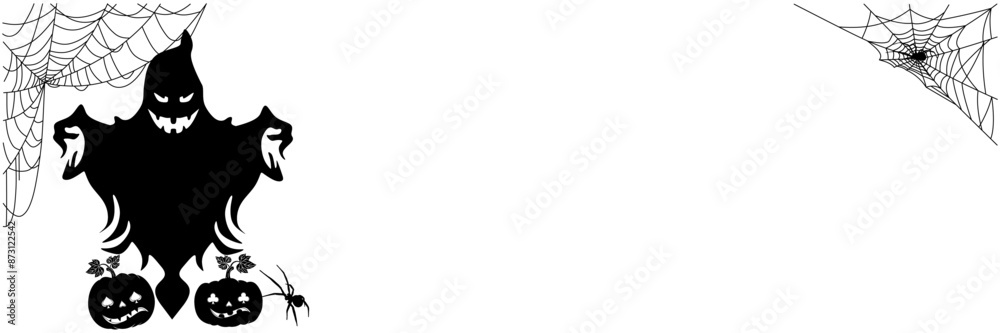 Fototapeta premium ghost silhouette illustration background for a halloween day