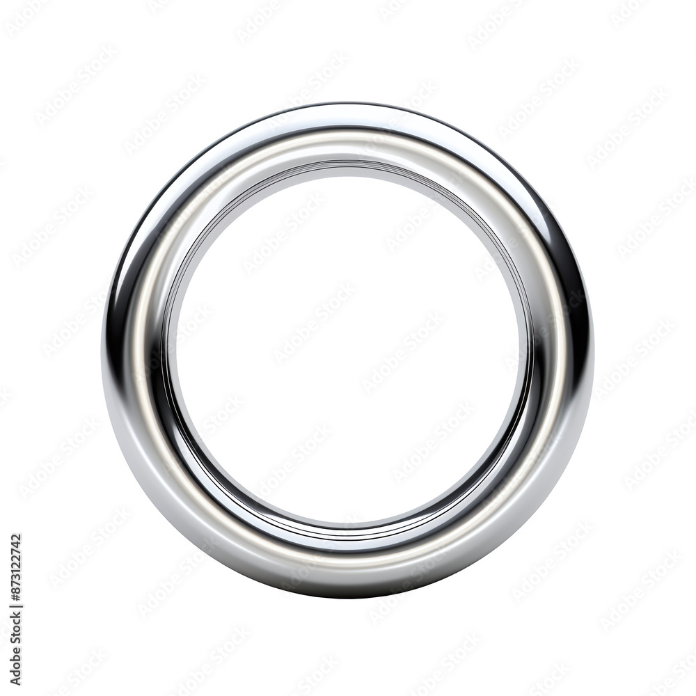 Futuristic Chrome Circle Shape Isolated on white and transparent background Futuristic Chrome Circle Shape Isolated on white and transparent background