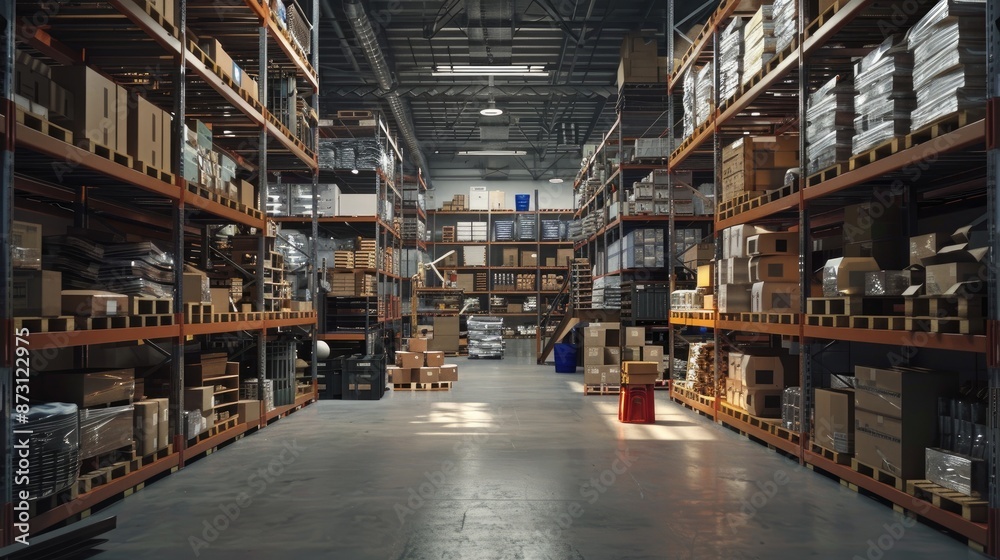 Collage of common warehouse interior with focused storage space Collage of common warehouse interior with focused storage space