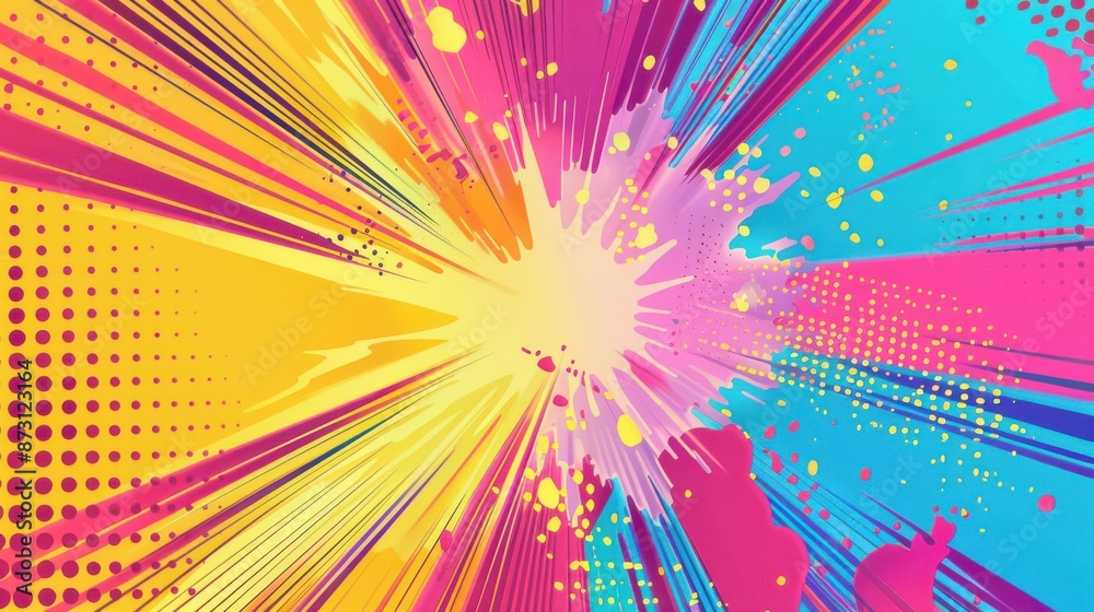 pop art background with comic book explosion in pink pop art background with comic book explosion in pink
