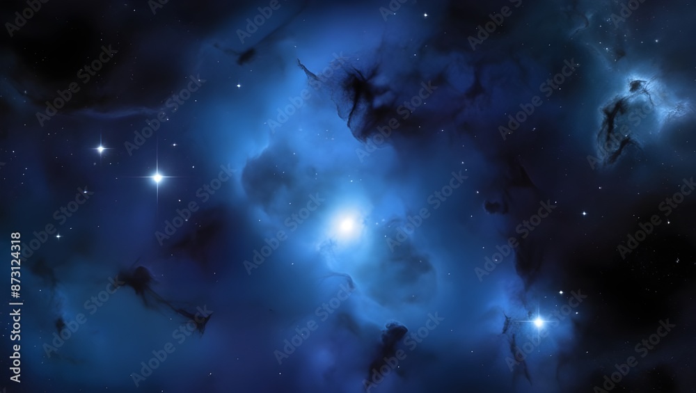 Blue Nebula A Bright Starry Background Design Blue Nebula A Bright Starry Background Design