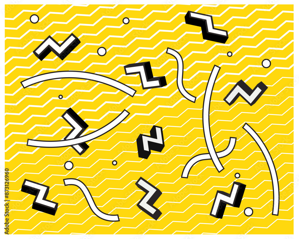 Obraz premium Dynamic Geometric Composition in Yellow