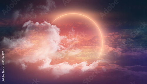 Fantasy landscape with clou...