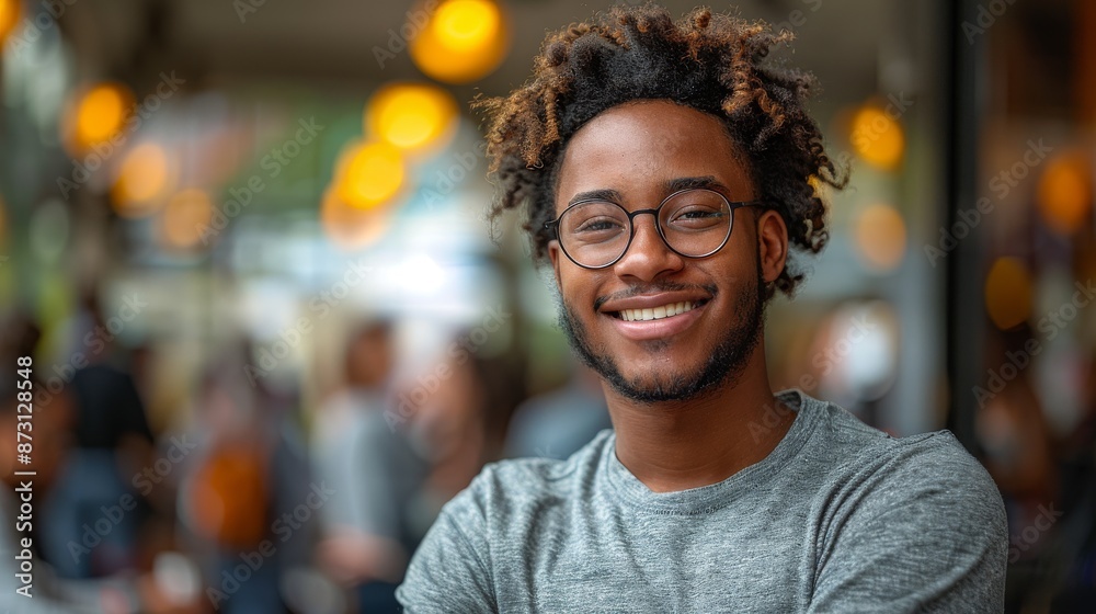 Casual Grey Shirt Man Smiling with Arms Crossed Casual Grey Shirt Man Smiling with Arms Crossed
