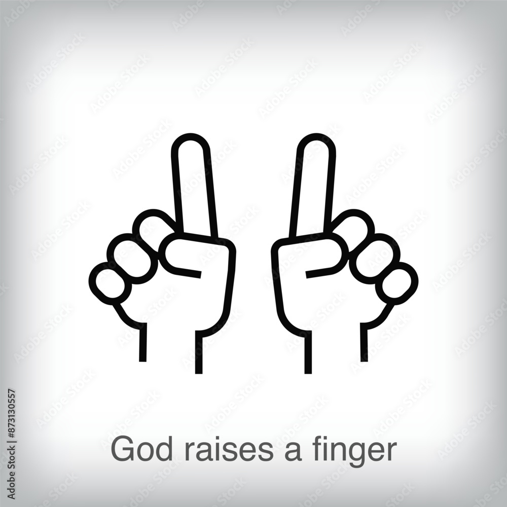 Index fingers up modern logo. God and faith sign life logo template from above. vector Index fingers up modern logo. God and faith sign life logo template from above. vector