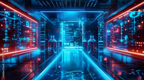 Advanced biotechnology lab showcasing future health trends, biotech innovations, concept photo
