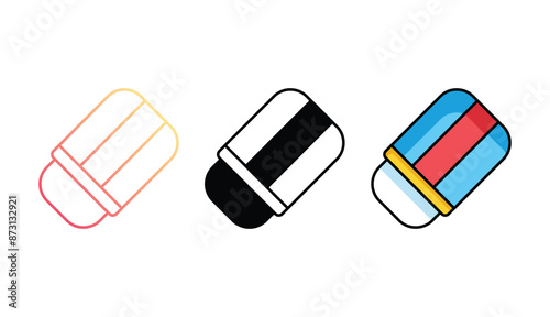 Eraser icon design with white background stock illustration