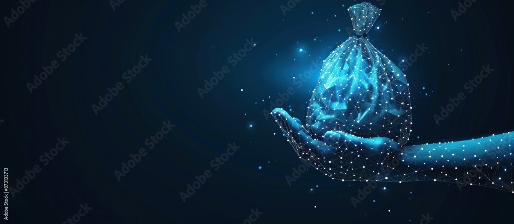 Digital Hand Holding a Money Bag