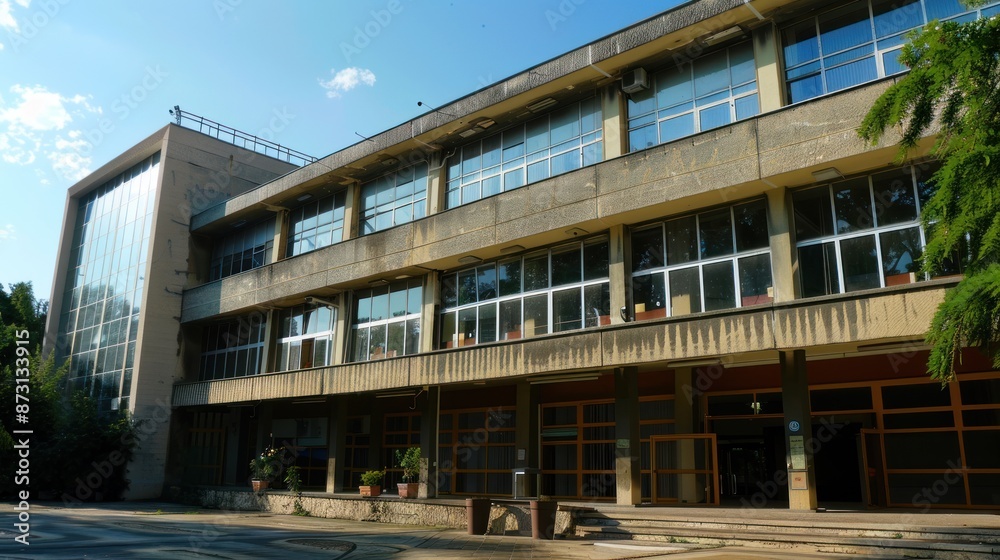 Modern Building Facade with Large Windows Modern Building Facade with Large Windows