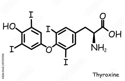 Chemical, organic structure : thyroxine photo