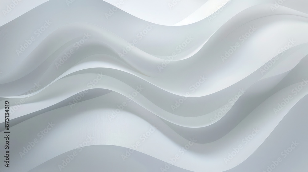 Naklejka premium A smooth, translucent white paper texture with subtle crumples and abstract waves, creating 