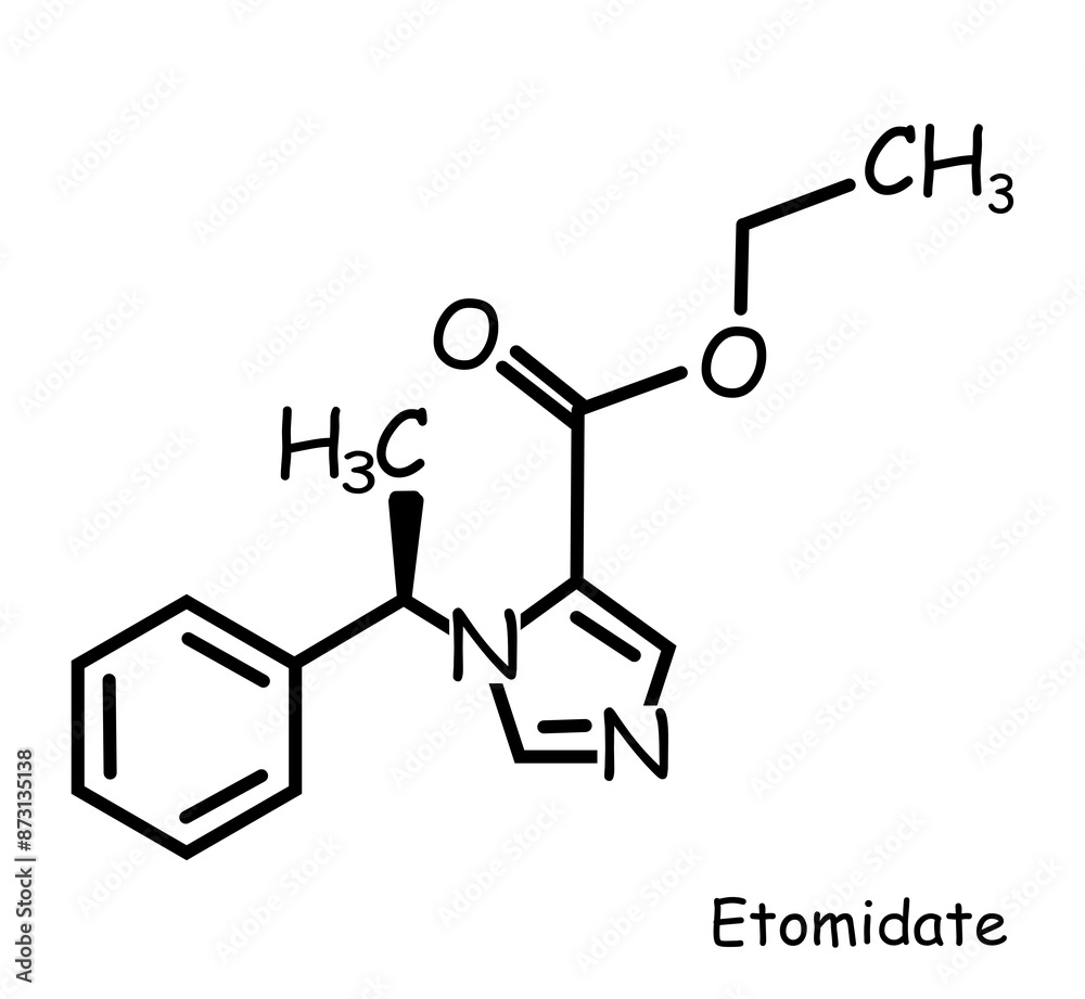 Chemical, organic structure : etomidate Chemical, organic structure : etomidate