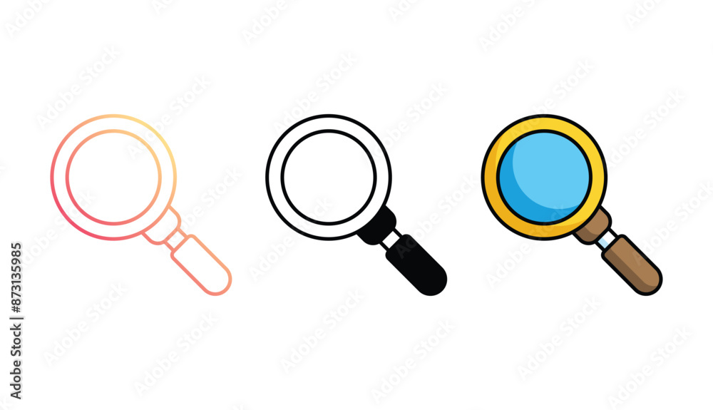 Magnifier icon design with white background stock illustration Magnifier icon design with white background stock illustration