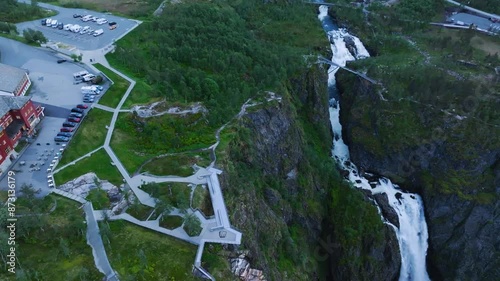 Voringfossen waterfall at Fossli, Vestland county, Norway
