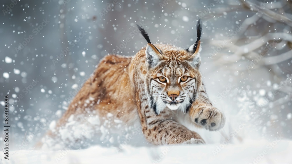 Lynx in a Snowy Winter Landscape Lynx in a Snowy Winter Landscape