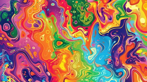 Wallpaper Mural A vibrant abstract background with psychedelic designs in bright colors. Torontodigital.ca
