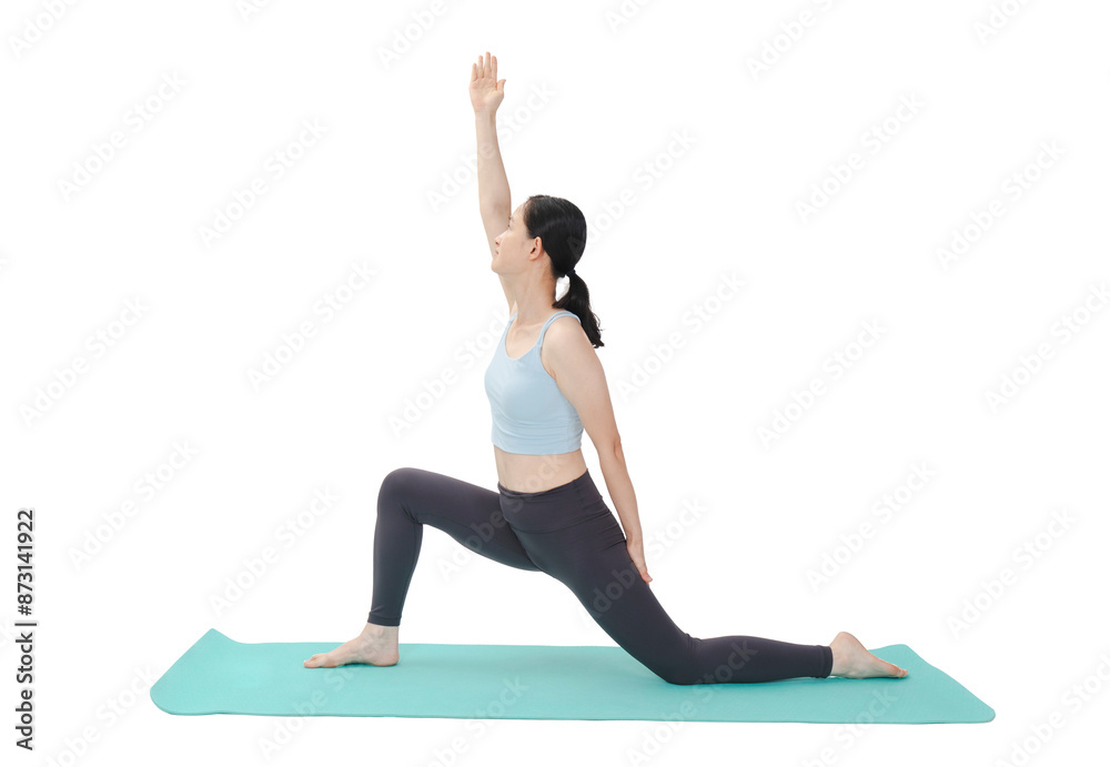 Beauty doing yoga with a white background Beauty doing yoga with a white background