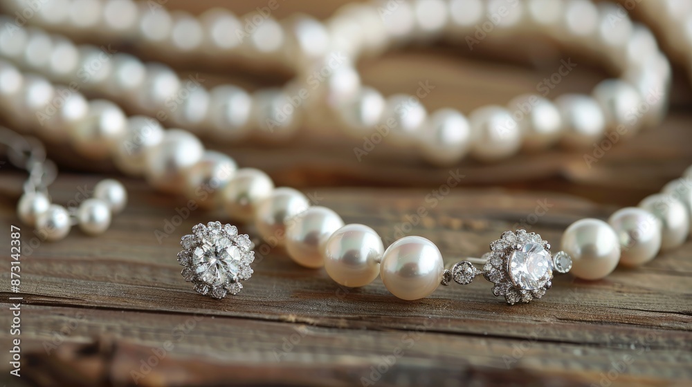 Pearl necklace with earrings Pearl necklace with earrings