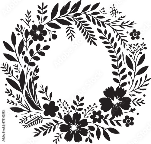 Wreath silhouette vector illustration style with white background