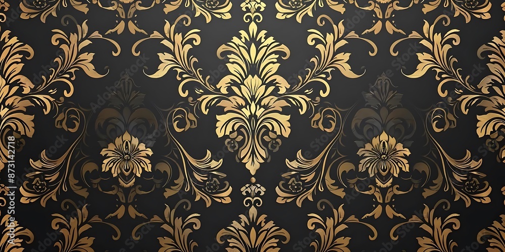 Black and Gold Floral Pattern Illustration Black and Gold Floral Pattern Illustration