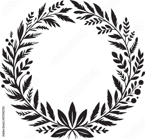 Wreath silhouette vector illustration style with white background