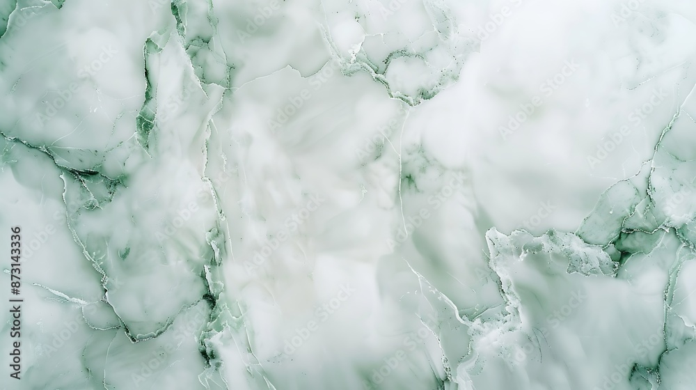Clean white marble background with light green veins, fresh and natural Clean white marble background with light green veins, fresh and natural