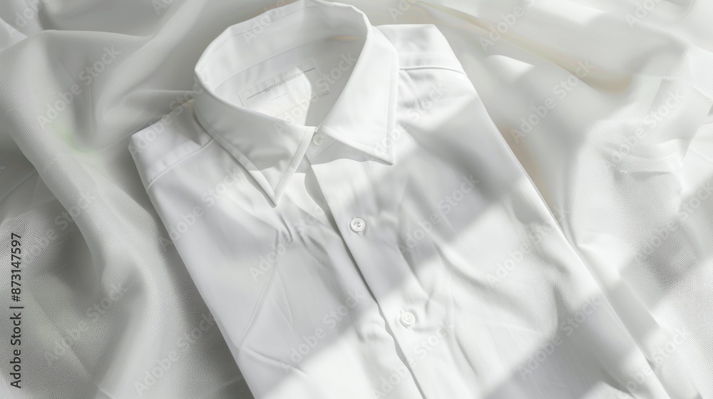 White shirt with empty label for customization White shirt with empty label for customization