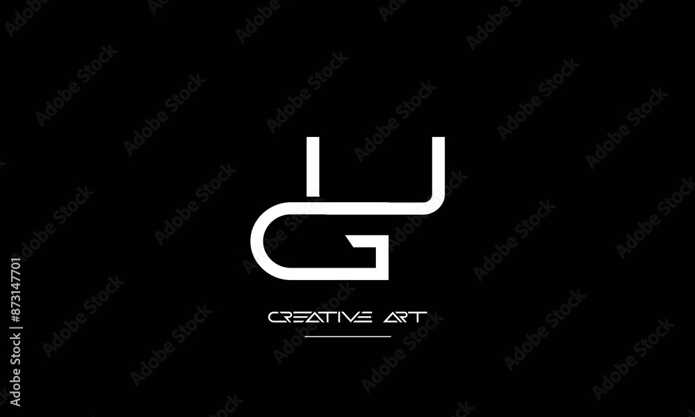 GU, UG, G, U abstract letters logo monogram GU, UG, G, U abstract letters logo monogram
